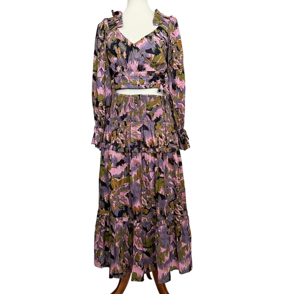 Cleobella Tapestry Print Top and Midi Skirt Set - Small